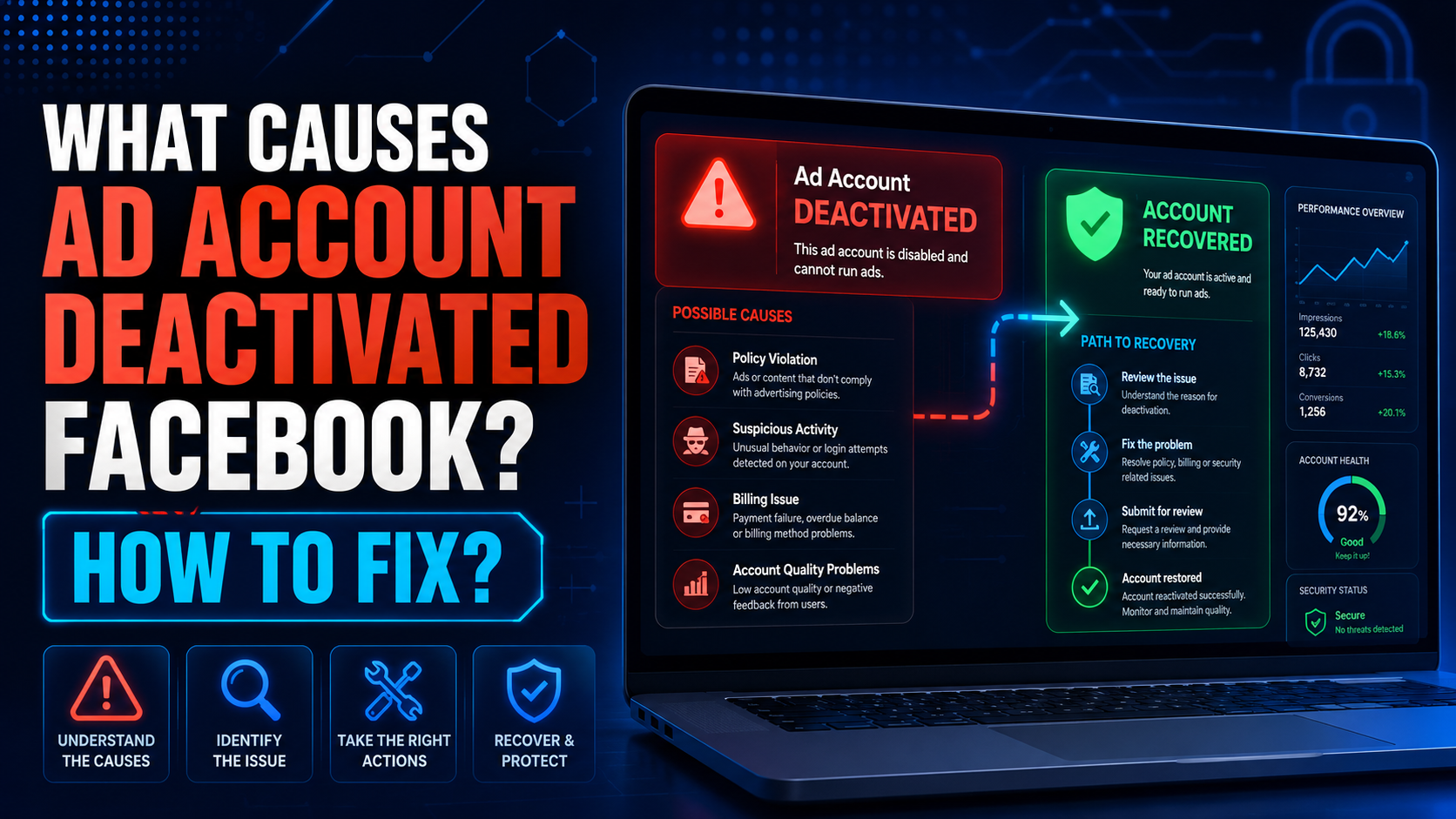 What causes ad account deactivated Facebook? How to fix?